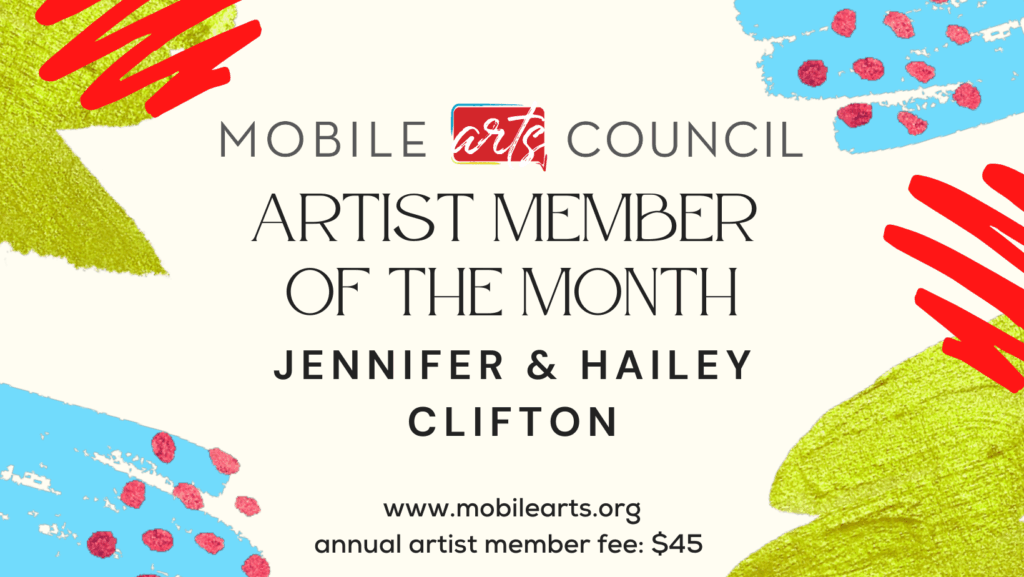 May artist member of the month graphic - Jennifer and Hailey Clifton